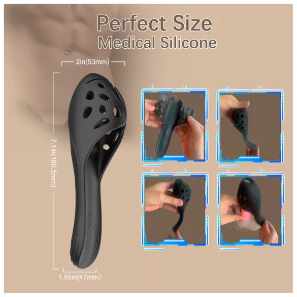 Biu-Biu - vibrator za penis - črna