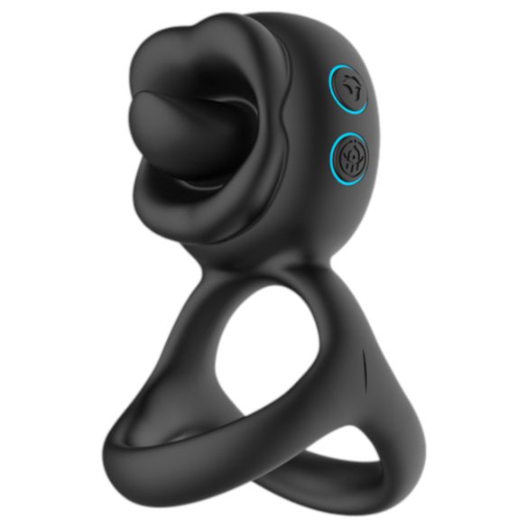 Biu-Biu - obroč za penis in vibrator za klitoris - črna