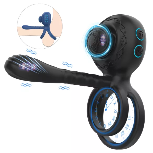 Biu-Biu - erekcijski obroč in vibrator za pare - črna