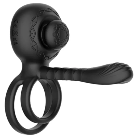 Biu-Biu - erekcijski obroč in vibrator za pare - črna