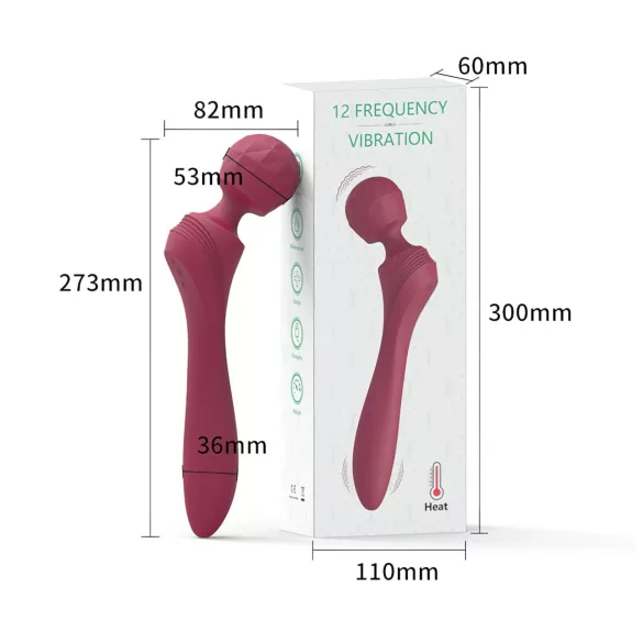Lonely - vibrator masažer ukrivljen - rdeč