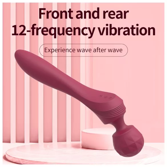 Lonely - vibrator masažer ukrivljen - rdeč