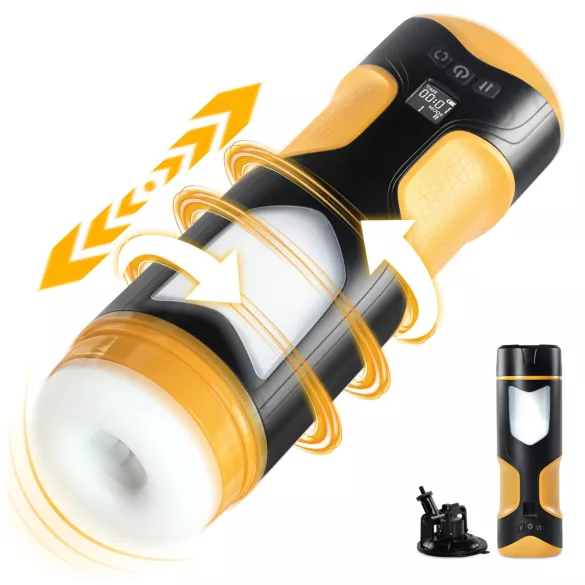 Lonely - moški masturbator z avtomatskim potiskanjem in vrtenjem - črna