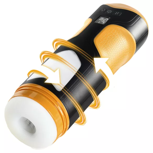 Lonely - moški masturbator z avtomatskim potiskanjem in vrtenjem - črna