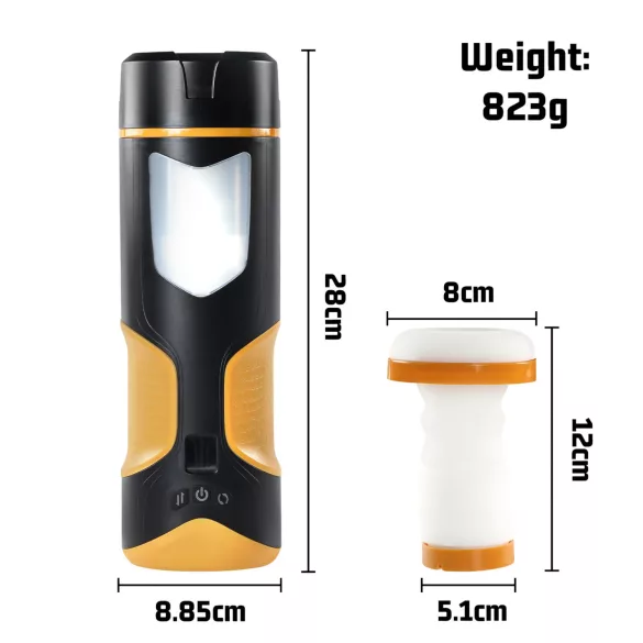 Lonely - moški masturbator z avtomatskim potiskanjem in vrtenjem - črna