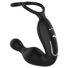   Lonely - vrteči se glavnični vibrator za prostato s penisnim obročkom (črn)