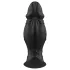 Kangvo - magnetni napihljivi silikonski dildo (črn)