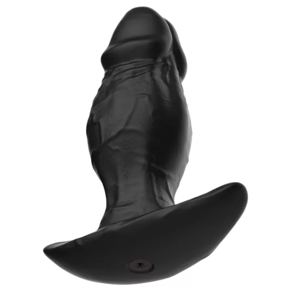 Kangvo - magnetni napihljivi silikonski dildo (črn)