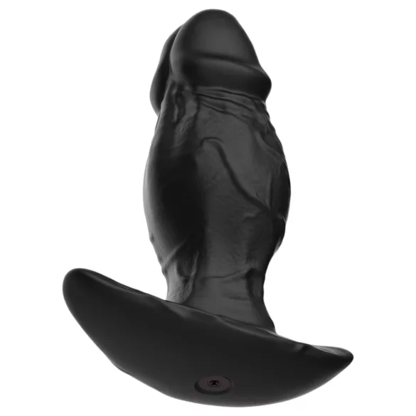 Kangvo - magnetni napihljivi silikonski dildo (črn)