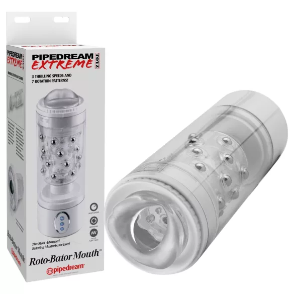 PDX Roto-Bator - ustni masturbator z vibracijami - bela