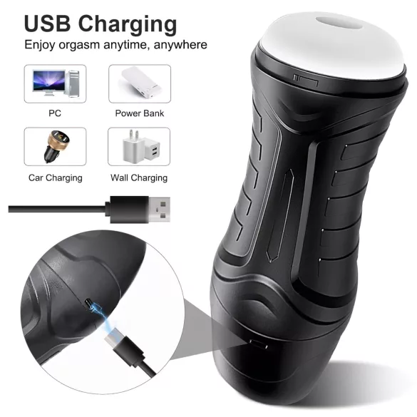 AlvUp - samodejni masturbator z vakumom in vibracijo - črn