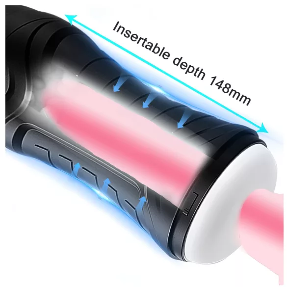 AlvUp - samodejni masturbator z vakumom in vibracijo - črn