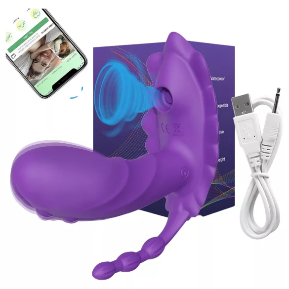 AlvUp - z aplikacijo upravljiv namestljiv vibrator (vijoličen)