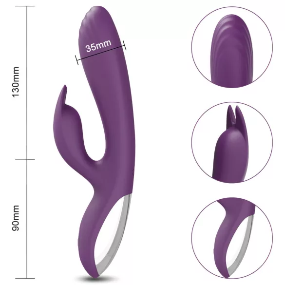 AlvUp - vibrator za točko G z ušesi zajčka - vijoličen