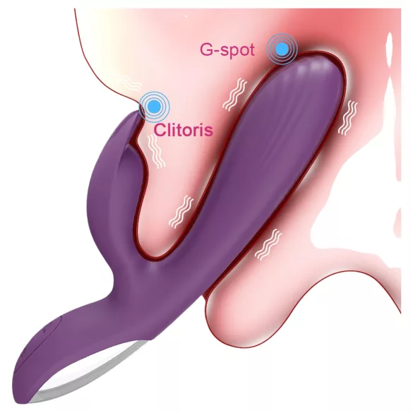 AlvUp - vibrator za točko G z ušesi zajčka - vijoličen