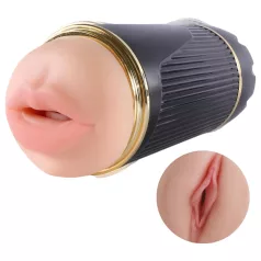   Lonely - masturbator za usta in vagino - realističen, črna/naravna