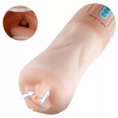   Lonely - masturbator s sesanjem in vibracijami - naravna barva - akumulatorski