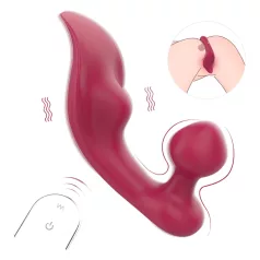   Sex HD Chomper - vibrator za klitoris in analno stimulacijo - rdeč