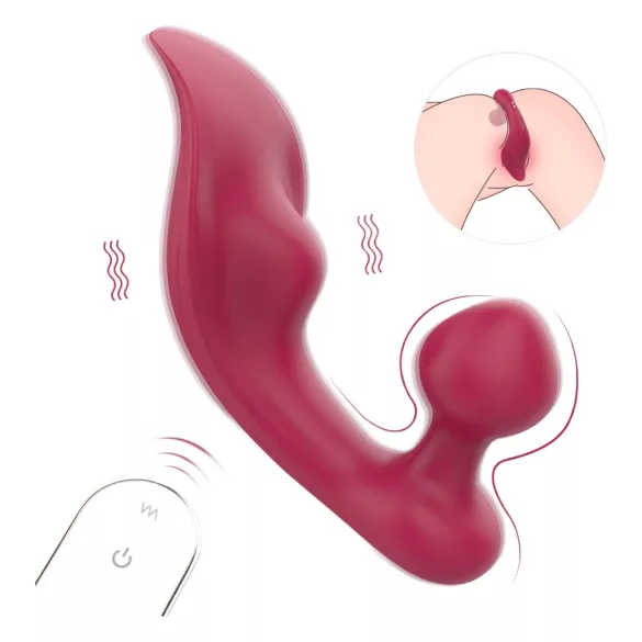 Sex HD Chomper - vibrator za klitoris in analno stimulacijo - rdeč