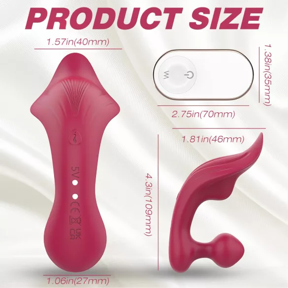 Sex HD Chomper - vibrator za klitoris in analno stimulacijo - rdeč