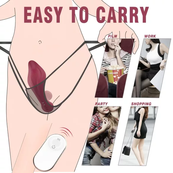 Sex HD Chomper - vibrator za klitoris in analno stimulacijo - rdeč