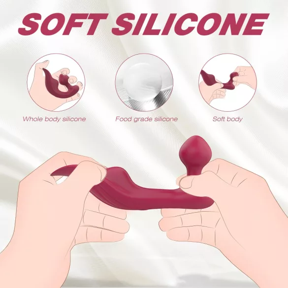 Sex HD Chomper - vibrator za klitoris in analno stimulacijo - rdeč
