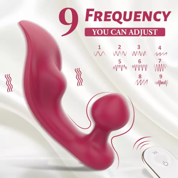 Sex HD Chomper - vibrator za klitoris in analno stimulacijo - rdeč