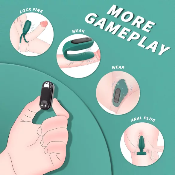 Sex HD - vibratorski komplet z daljinskim upravljalnikom - polnilni - 4 deli