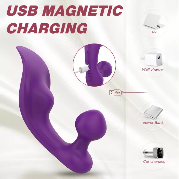 Sex HD Chomper - vibrator za klitoris in anus - vodoodporen - vijoličen