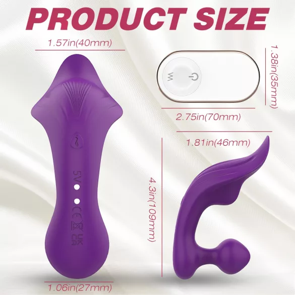 Sex HD Chomper - vibrator za klitoris in anus - vodoodporen - vijoličen