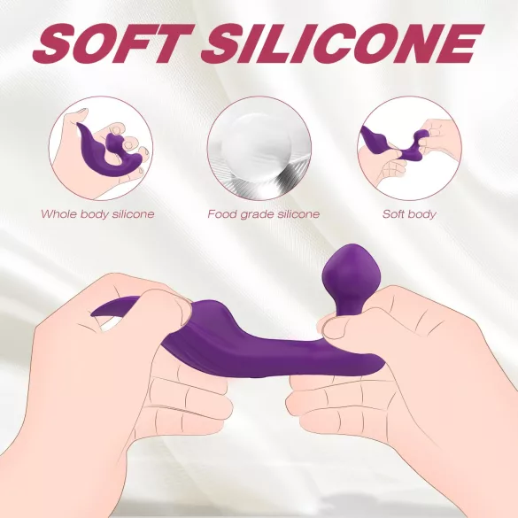 Sex HD Chomper - vibrator za klitoris in anus - vodoodporen - vijoličen