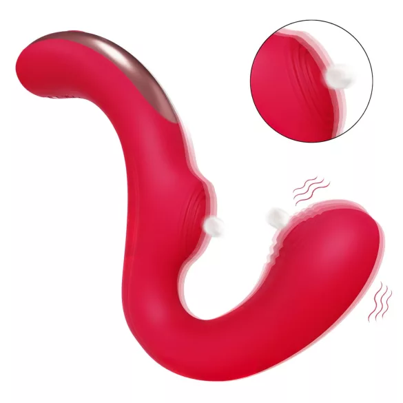 SEX HD Genie - vibrator za G-točko in klitoris - rdeč