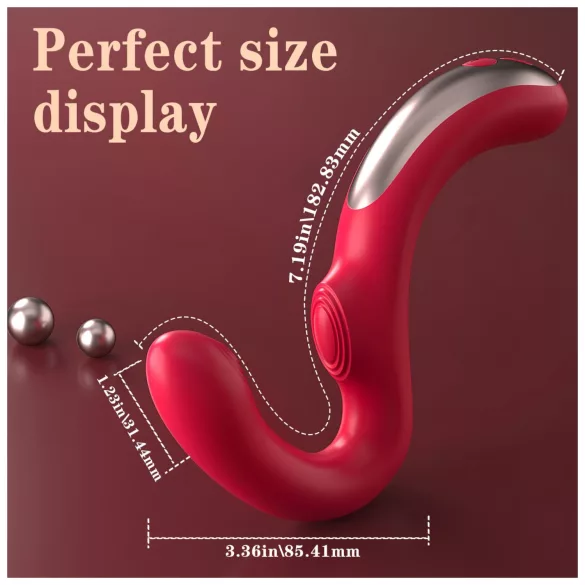 SEX HD Genie - vibrator za G-točko in klitoris - rdeč