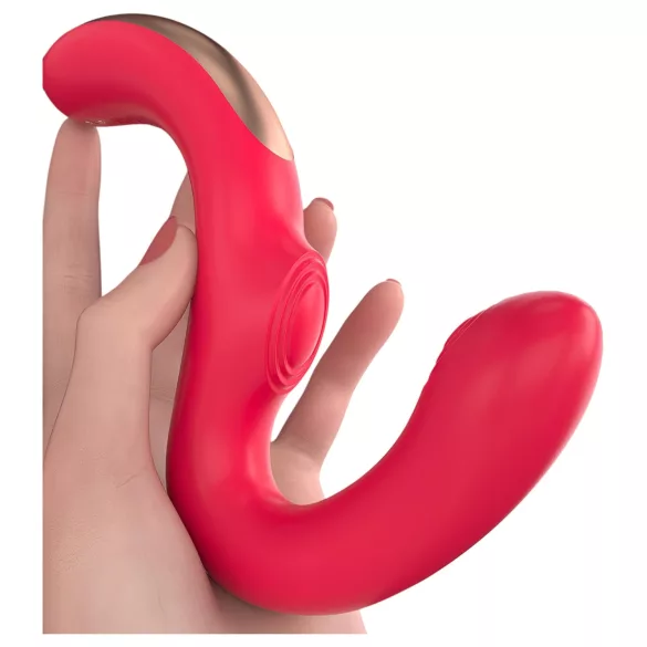 SEX HD Genie - vibrator za G-točko in klitoris - rdeč