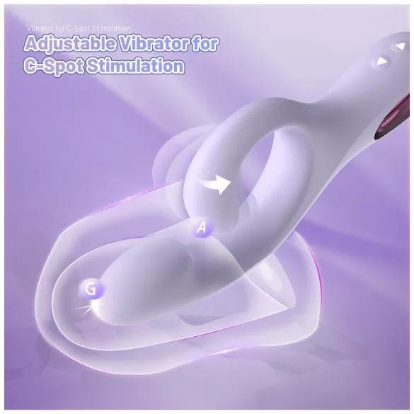 Sex HD - G-točkovni vibrator z ročico za klitoris (vijoličen)
