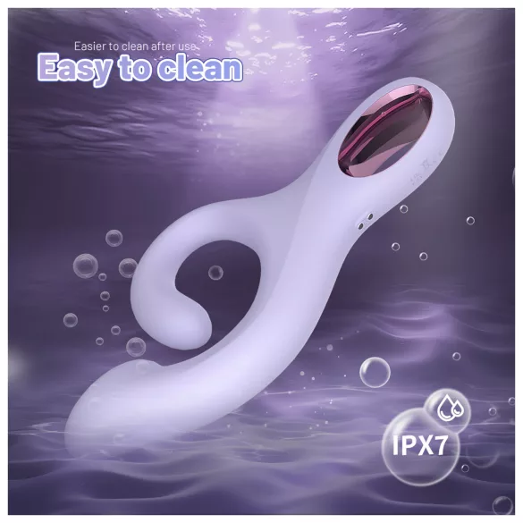 Sex HD - G-točkovni vibrator z ročico za klitoris (vijoličen)