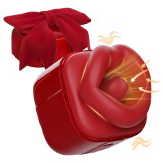   SEX HD - stimulator za klitoris z lizalnikom in sesalnikom - rdeč