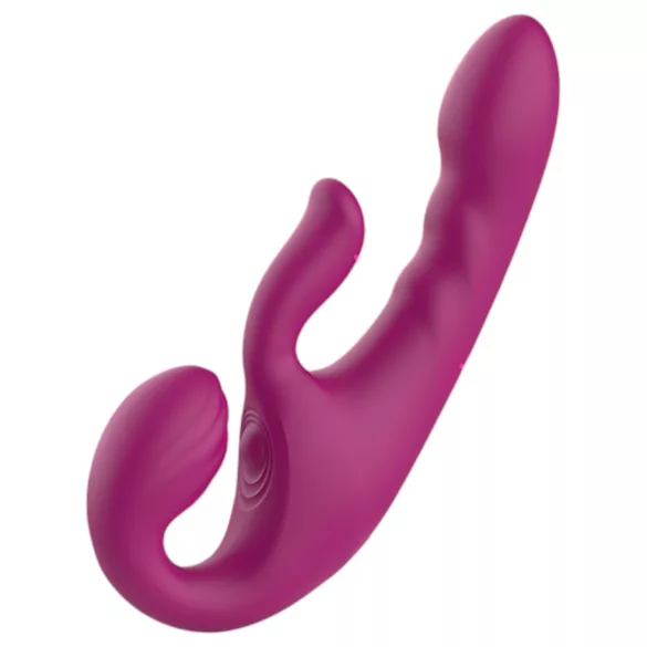 SEX HD Co-op Bliss - strap-on vibrator s stimulacijo klitorisa - vijoličen