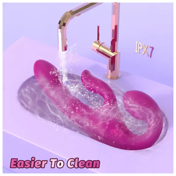 SEX HD Co-op Bliss - strap-on vibrator s stimulacijo klitorisa - vijoličen