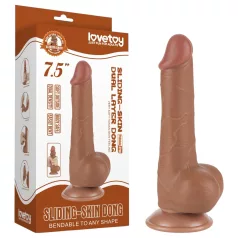   Lovetoy - dildo z modom - drsna koža - dvoplastno - 19,5 cm - natur