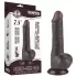 Lovetoy - realistični dildo z mošnji - dvojna plast - 19,5 cm - rjav