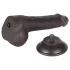 Lovetoy - realistični dildo z mošnji - dvojna plast - 19,5 cm - rjav