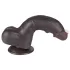 Lovetoy - dvojen dildo s mošnji - realističen, rjav, 20 cm