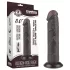 Lovetoy - dildó z vakuumsko osnovo - dvoplasten, rjav, 20 cm