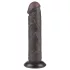Lovetoy - dildó z vakuumsko osnovo - dvoplasten, rjav, 20 cm