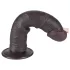 Lovetoy - dildó z vakuumsko osnovo - dvoplasten, rjav, 20 cm