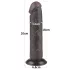 Lovetoy - dildó z vakuumsko osnovo - dvoplasten, rjav, 20 cm