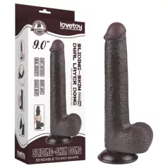   Lovetoy - dildó z dvema plastema s priseskom - 20,8 cm - rjav