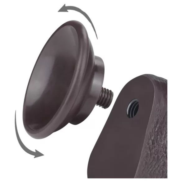 Lovetoy - dildó z dvema plastema s priseskom - 20,8 cm - rjav