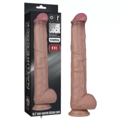   Lovetoy - dildo XXL z dvojnim slojem - 36,5 cm - naravna barva